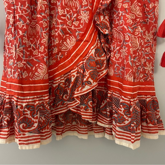 Cleobella Blair Red Printed Puff Sleeve Mini Dress - Picture 3 of 8